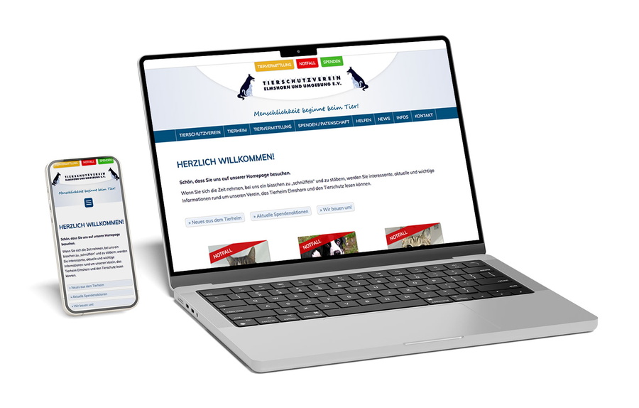 Website Tierschutzverein Elmshorn und Umgebung e.V.
